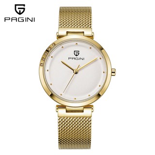Đồng hồ đẹp nữ PAGINI PA5133 dây kim loại thời trang viền đính đá kim cương nhân tạo cao cấp