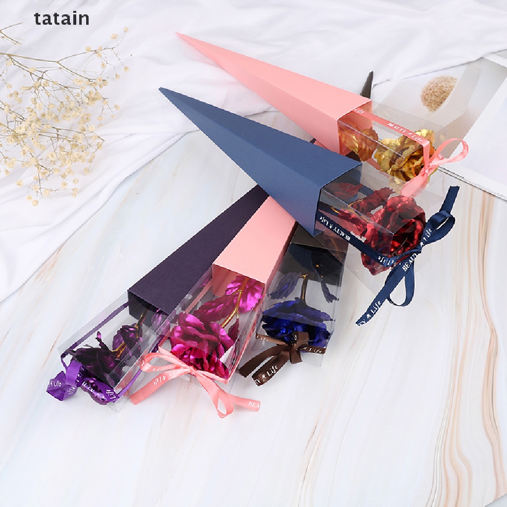 [TAT] 24k gold rose flower long stem golden dipped flower valentine's day lovers' gift CVX