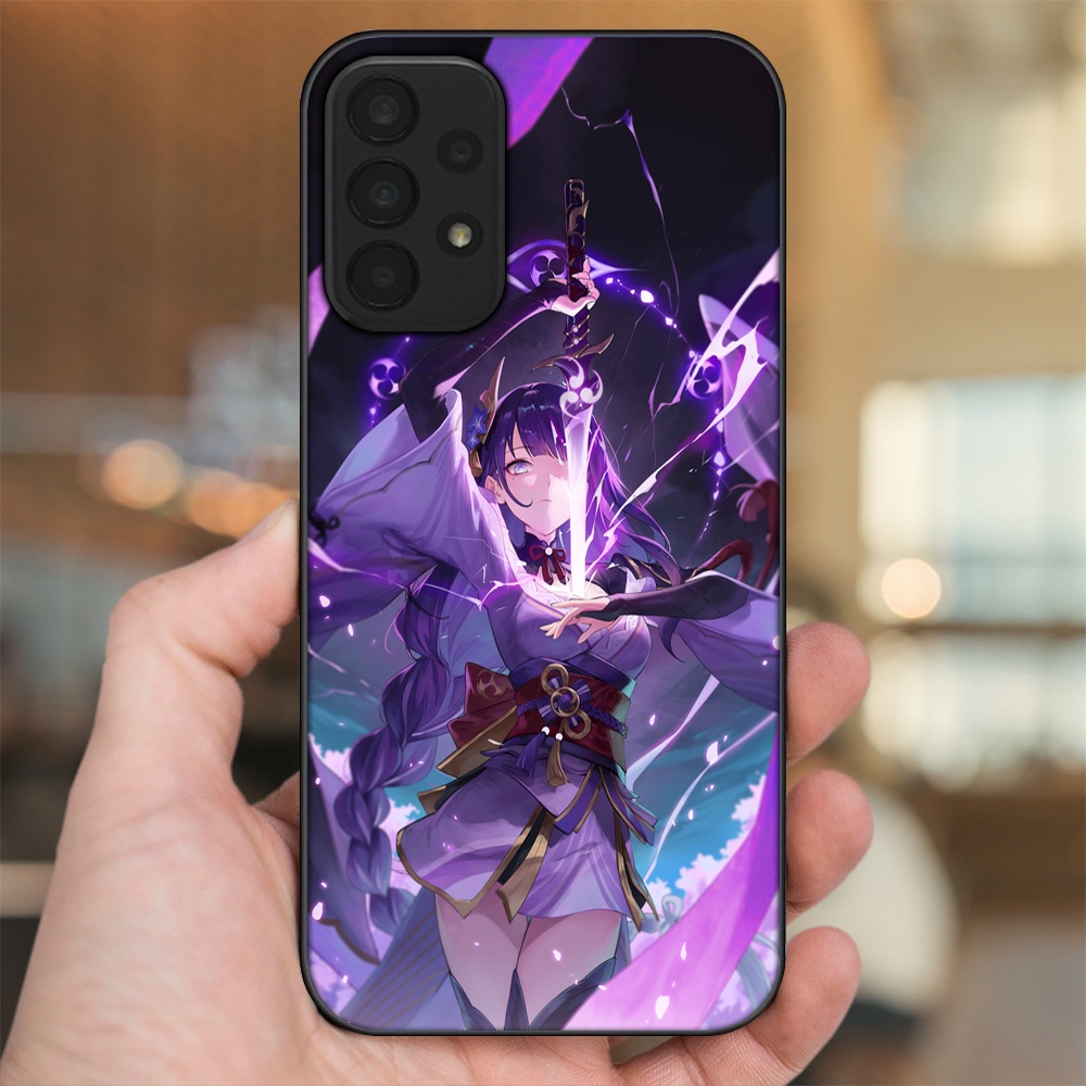 Ốp lưng Samsung A23 viền đen in hình Raiden Shogun Genshin Impact