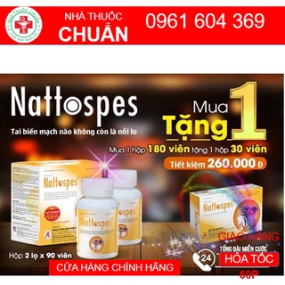 [Bạn mới nhập COSHBM -50% đơn 0Đ] Nattospes (MUA 1H 180V TẶNG 1H 30V)- Tai Biến Mạch Máu Não