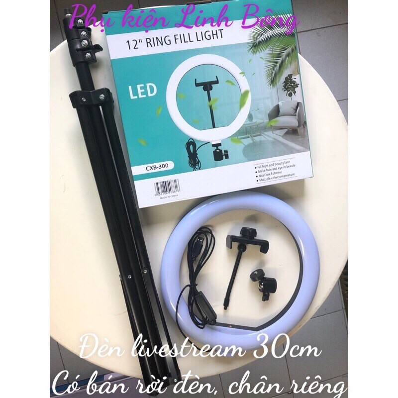 ĐÈN LIVESTREAM BÁN HÀNG, CHỤP HÌNH MAKE UP LIVE STREAM ,MAKEUP TRANG DIEM 30cm có bán đèn và chân riêng