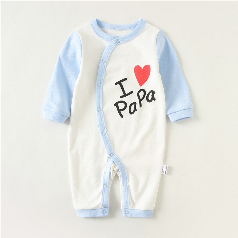 Body dài tay ilove mama i ilove papa Body Cotton cho bé trai bé gái Hàng Quảng châu xuất Nhật Mã SL01