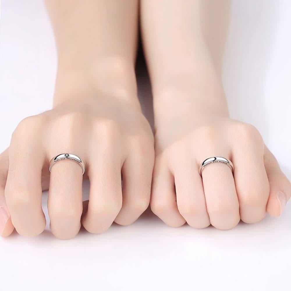 BACK2LIFE Nhẫn Đôi Có Thể Điều Chỉnh Kích Cỡ Phong Cách Thời Trang Hàn Quốc