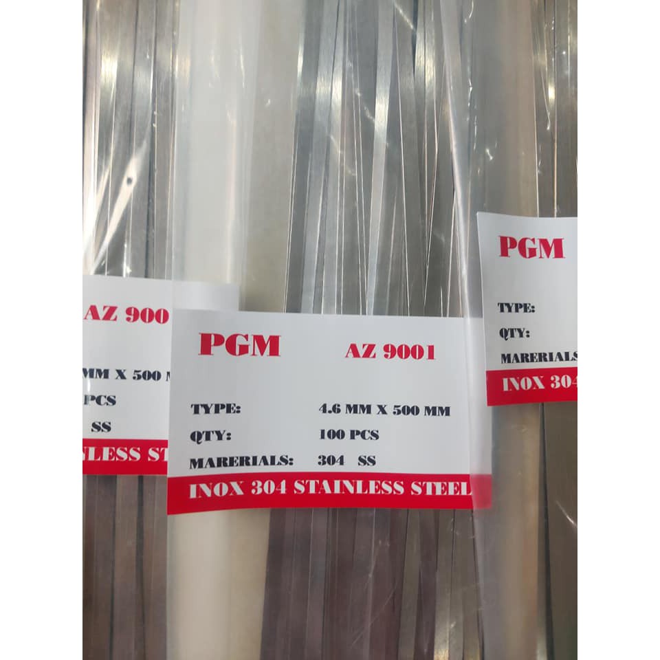 100 sợi dây thít inox 304 chịu lực cao chống tia UV, chống ăn mòn gỉ sét loại 4.6x500mm