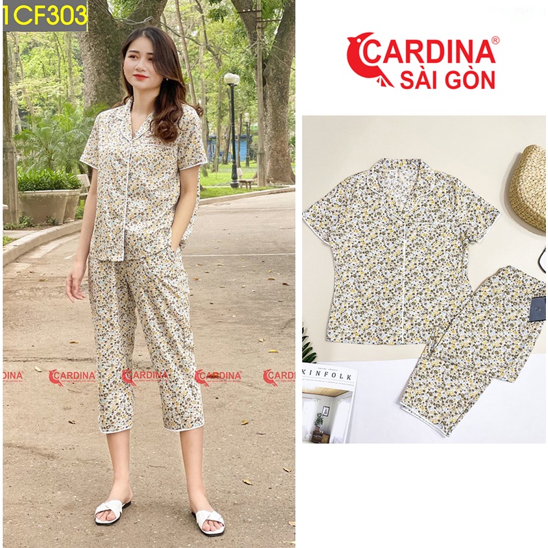 Đồ Bộ Pijama Nữ Dễ Thương Trẻ Trung Chất Mát Mềm Mịn Cao Cấp 𝐂𝐀𝐑𝐃𝐈𝐍𝐀 𝑺𝒂̀𝒊 𝑮𝒐̀𝒏 Nữ Tính Tôn Dáng Mã 1CF3