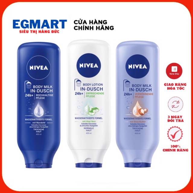 Kem xả dưỡng thể Nivea body 400ml- Hàng Đức