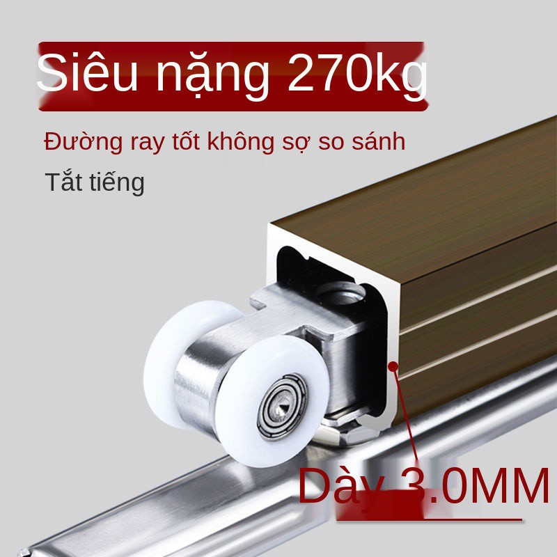 Ray trượt cửa gỗ lùa treo gấp kính ròng rọc bánh xe dẫn hướng