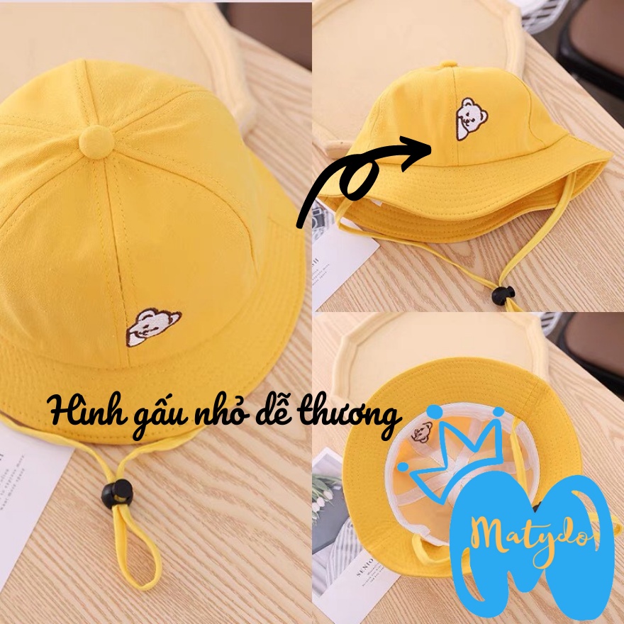 Mũ cho bé gái bé trai mũ nón vành tròn hình gấu nhỏ đáng yêu phụ kiện mũ nón MU013
