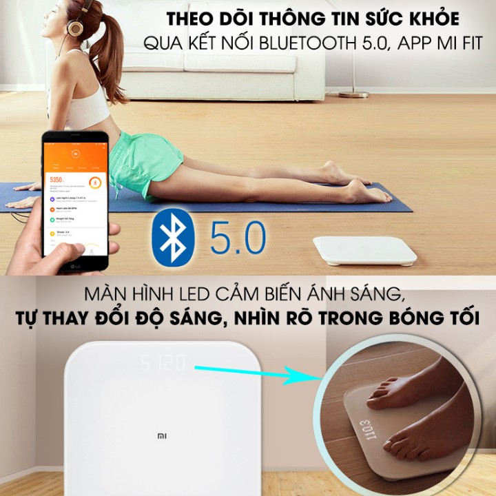 Cân Điện Tử Thông Minh Xiaomi Mi Smart Scale 2 NUN4056GL - Hàng Chính Hãng