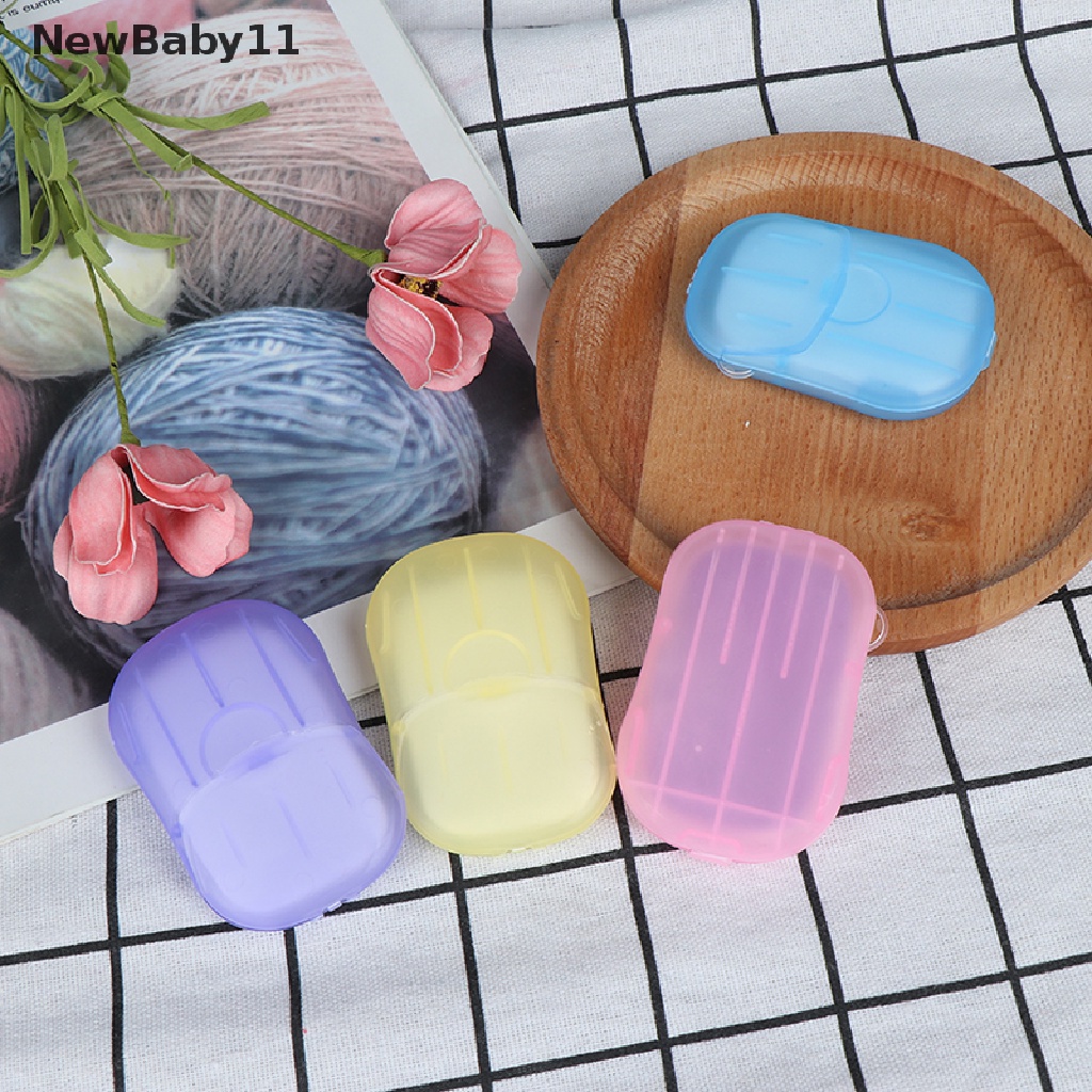 Hộp 20 Miếng Xà Phòng Giấy Rửa Tay Dùng Khi Đi Du Lịch