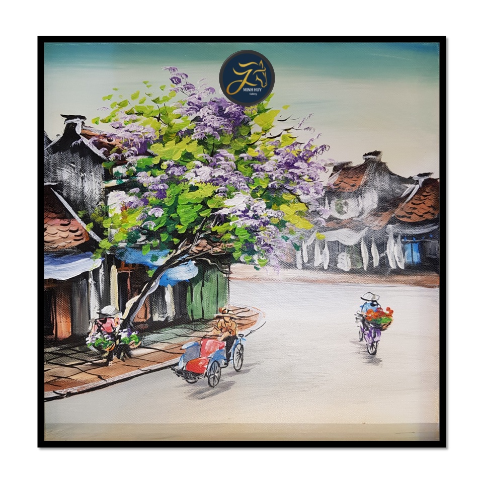 BỘ 3 BỨC TREO CẦU THANG - TRANH PHỐ CỔ  HOẠ SỸ  VẼ TAY 100%