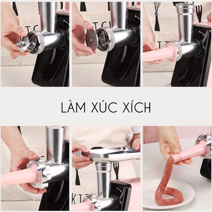 Máy xay thịt, đùn xúc xích, lạp xưởng quết thịt làm giò chả, xay hạt, cán và ép mỳ