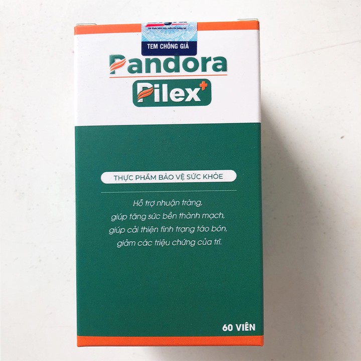 Viên Uống Pandora Pilex + (Hộp 60 Viên) - Giúp Giảm Táo Bón Và Triệu Chứng Của Trĩ