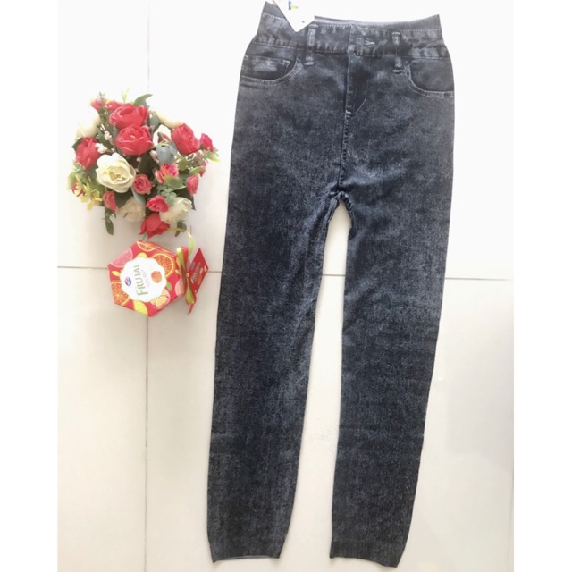 Quần legging giả jean nữ, mới 100%