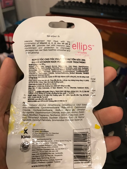 Kem ủ tóc Ellips phục hồi hư tổn 20g - hàng nhập khẩu
