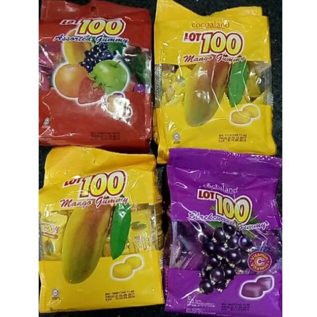 Kẹo Lot 100 Malaysia Hương Tổng Hợp Gói 320gr