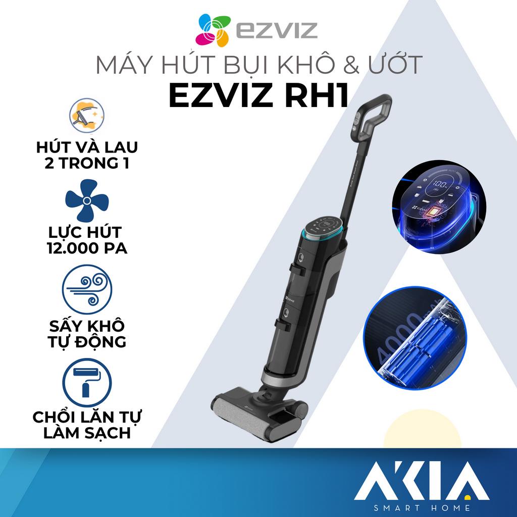 Máy hút bụi cầm tay không dây Ezviz RH1, lau nhà khô và ướt, lực hút 12.000Pa, tự động làm sạch, sấy khô con lăn