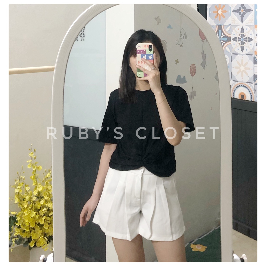 Quần giả váy nữ, Quần short nữ ống rộng dập ly chất đẹp