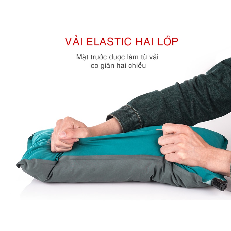 Gối Hơi Tự Bơm Naturehike NH17A001-L Dã Ngoại Xếp Gọn