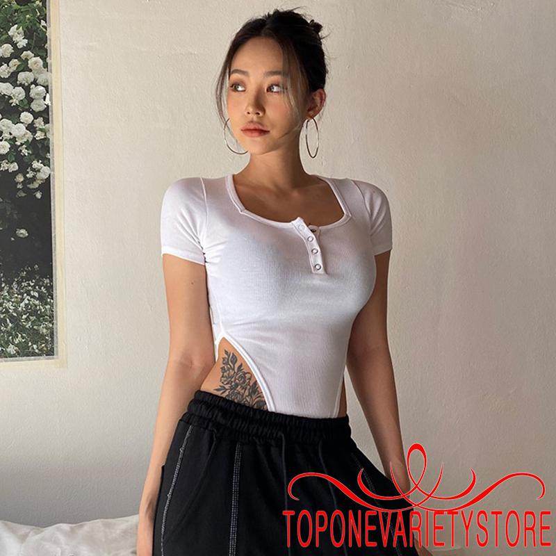 Bộ Áo Liền Quần Tay Ngắn Cổ Vuông Thời Trang Cho Nữ | BigBuy360 - bigbuy360.vn