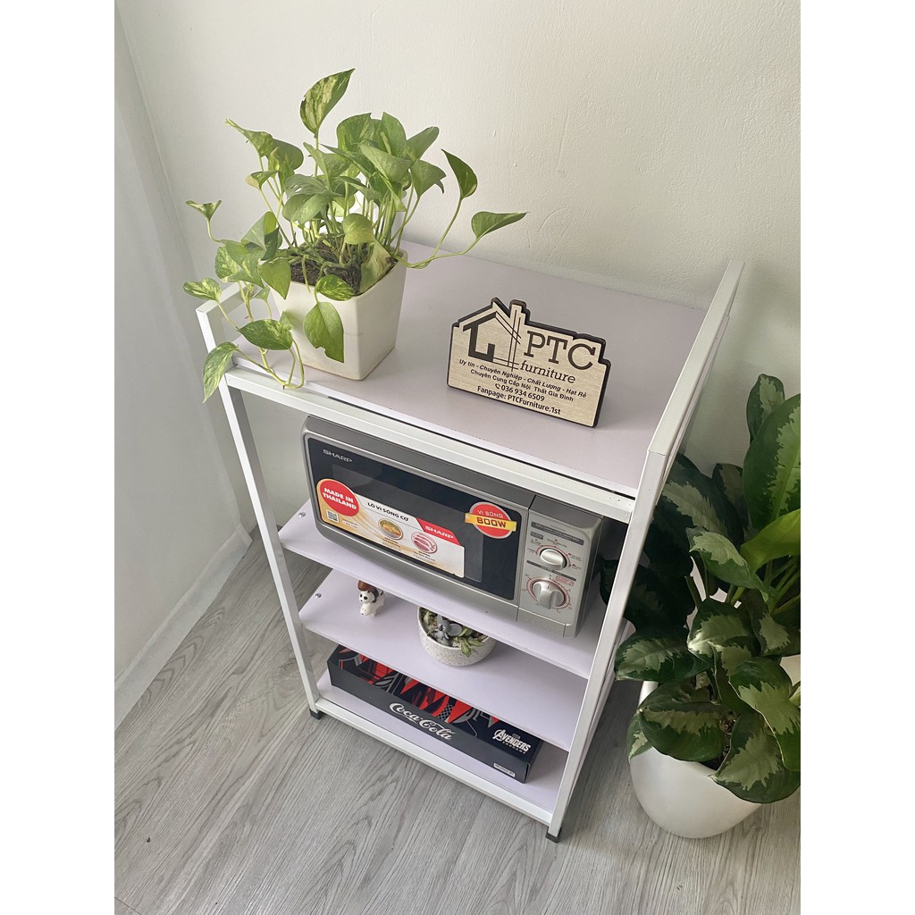 Kệ Lò Vi Sóng 4 Tầng Gỗ MDF Chất Lượng Cao Khung Sắt Sơn Tĩnh Điện | BigBuy360 - bigbuy360.vn