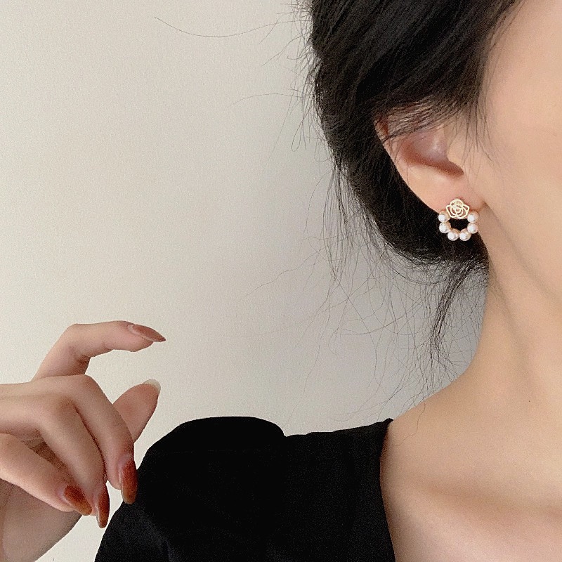 Bông Tai Đính Ngọc Trai Sang Trọng Thời Trang Mùa Hè Cho Nữ