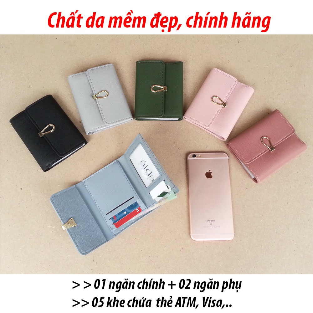 Chính hãng - Ví nữ MINI khuy bấm hình giọt nước DropN