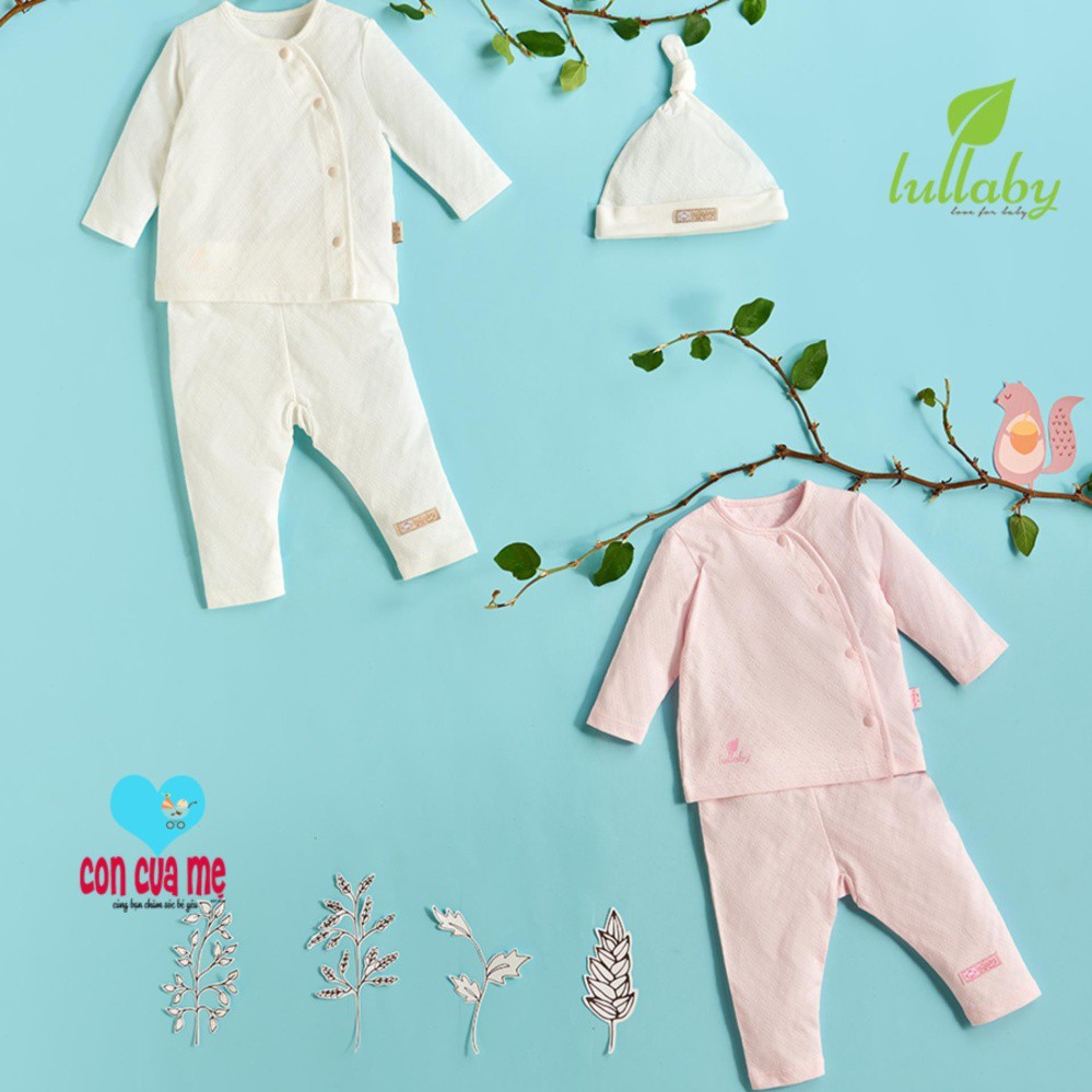 Set 2 bộ quần áo cài lệch kèm 2 bao chân 4 bao tay và 2 mũ che đầu Lullaby