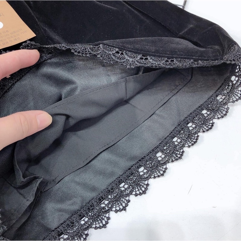 BIGSIZE - Quần Short Nhung Ren Lưng Thun ( ảnh thật shop chụp )