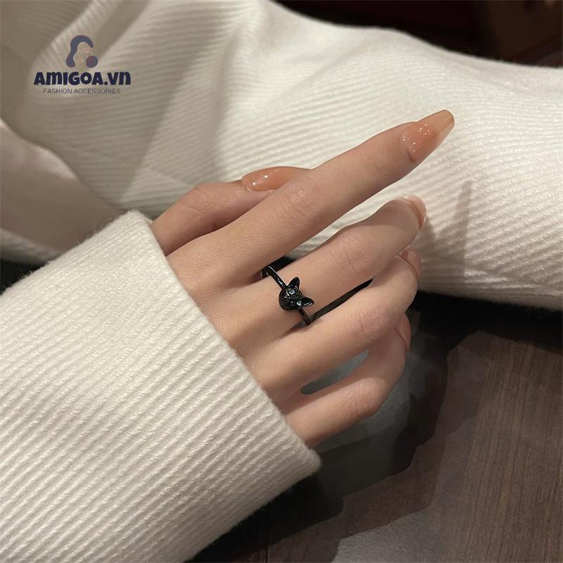 ✨✨Nhẫn Hình Mèo Đen Phong Cách Hàn Quốc Dành Cho Nữ