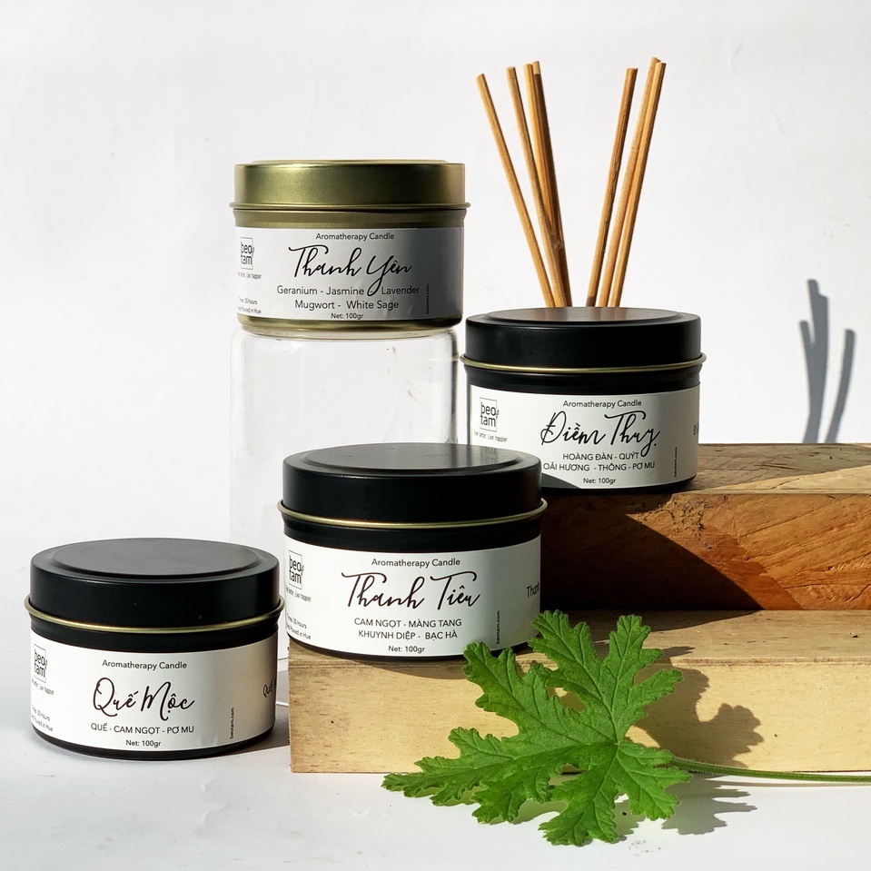 Nến Thơm Thiên nhiên Phối Hương Thư Giãn - Bồ Thóc Organic - Nến cao cấp organic không khói dễ ngủ tinh dầu tự nhiên
