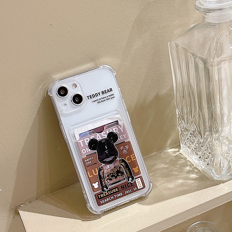 Ốp Điện Thoại Silicon TPU Mềm Trong Suốt Chống Sốc Có Ngăn Đựng Thẻ Cho Iphone 13 Pro Max 12 11 Pro Max Xs X Xr 6s Plus 8 7 Plus Se20