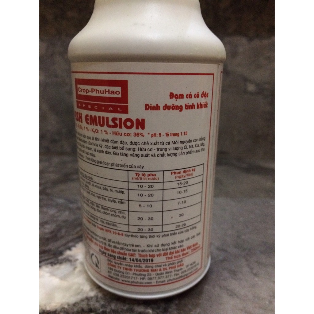 Phân đạm cá cao cấp Fish Emulsion 250ml dành cho hoa lan cây cảnh