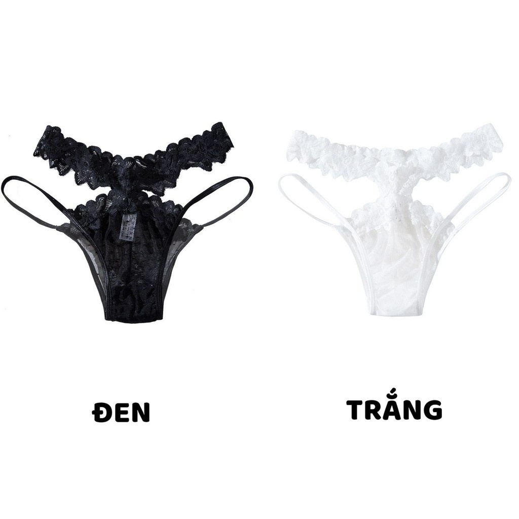 Quần Lọt Khe Nữ - Quần Lót Lọt Khe Sexy Ren Lọt Khe cao cấp phối cạp hoa sexy gợi cảm mã C802
