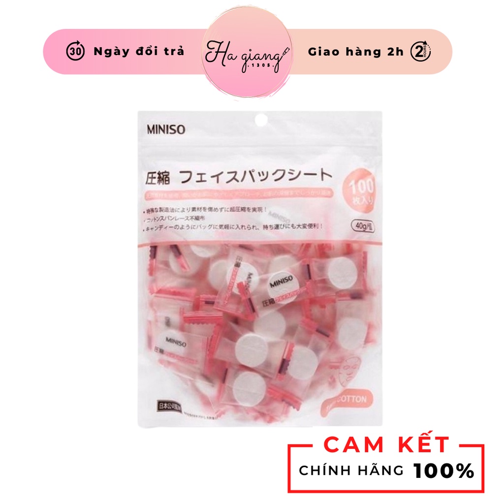 Gói 100 Viên Mặt Nạ Viên Giấy Nén Miniso