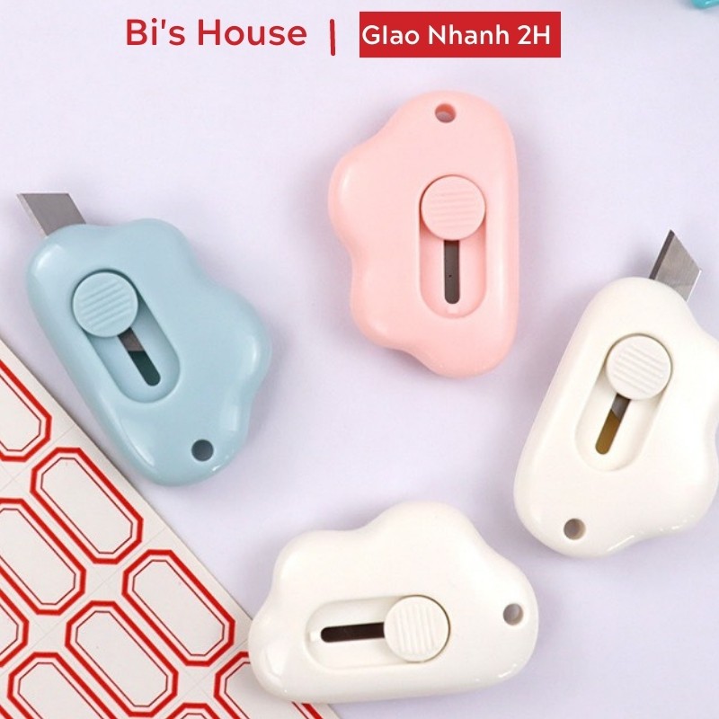 [Mã LIFE1003ALL giảm 10% đơn 50K] Dao rọc giấy bỏ túi hình đám mây ( chọn màu ) Bihouse siêu yêu