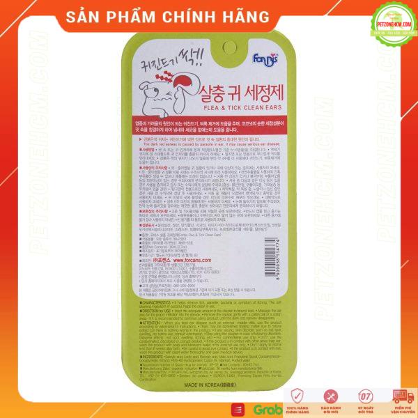 Forcans nước rửa sát trùng lỗ tai chó mèo ⚜ FREESHIP ⚜ Flea &amp; Tick Clean Ears 80ml ngừa rận ký sinh trùng gây viêm tai