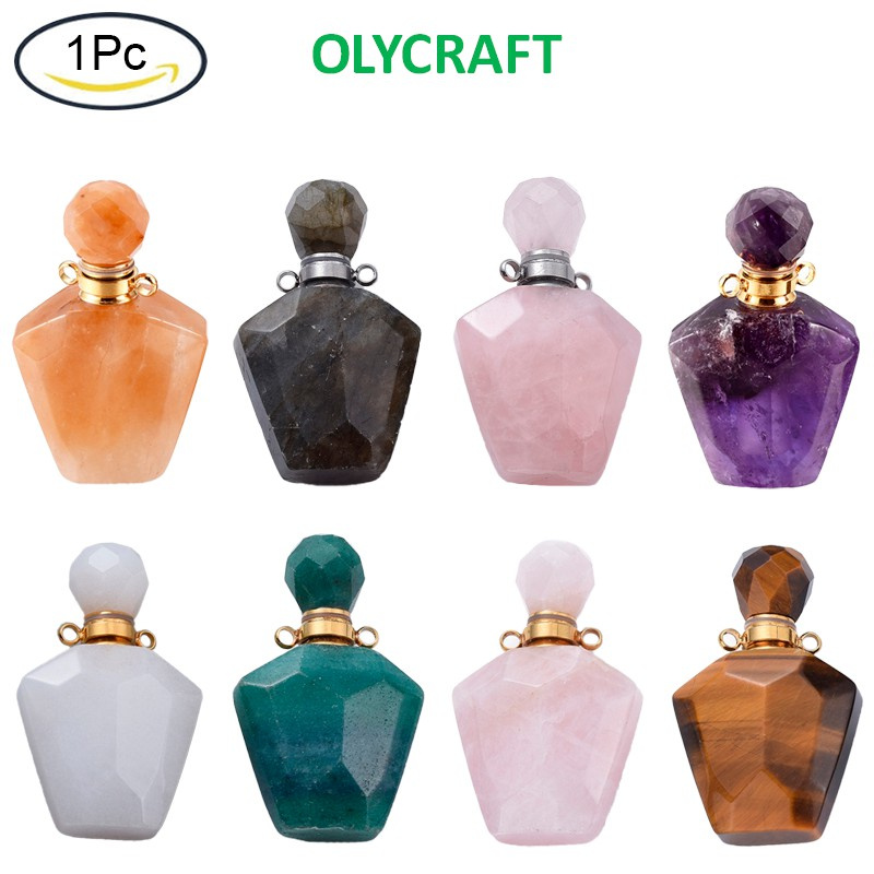 Olycraft Elite 1 Dây Chuyền Mặt Ngọc Bích Trắng / Hồng / Xanh Lá / Labradorite Tự Nhiên 37.5x23.5mm 0: 1.8m