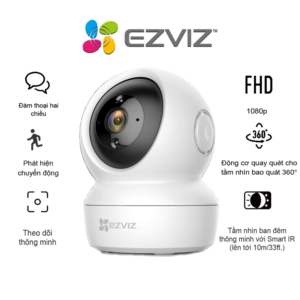 (Siêu Hot) Camera Wifi IP Ezviz C6N 1080p Xoay 360 độ, Đàm Thoại - Camera Trong nhà Không Dây (BH 2 năm)