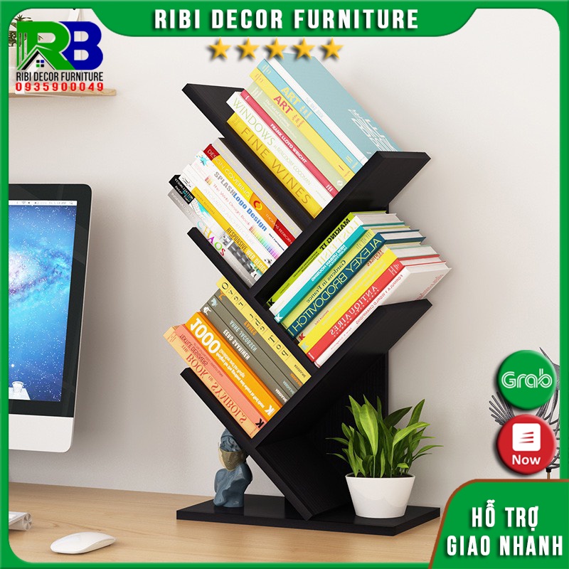 giá sách để bàn hình xương cá 4 tầng tiện dụng KSĐB241