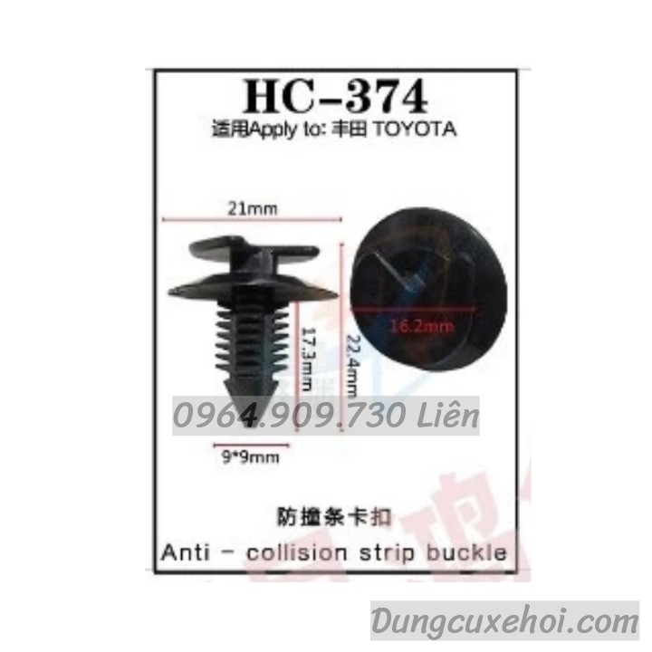 Bộ 20 đinh tán, chốt vít nở vit Nhựa Loại 1 cho xe hơi ô tô toyota Nhựa Nylon Polyme AHC374