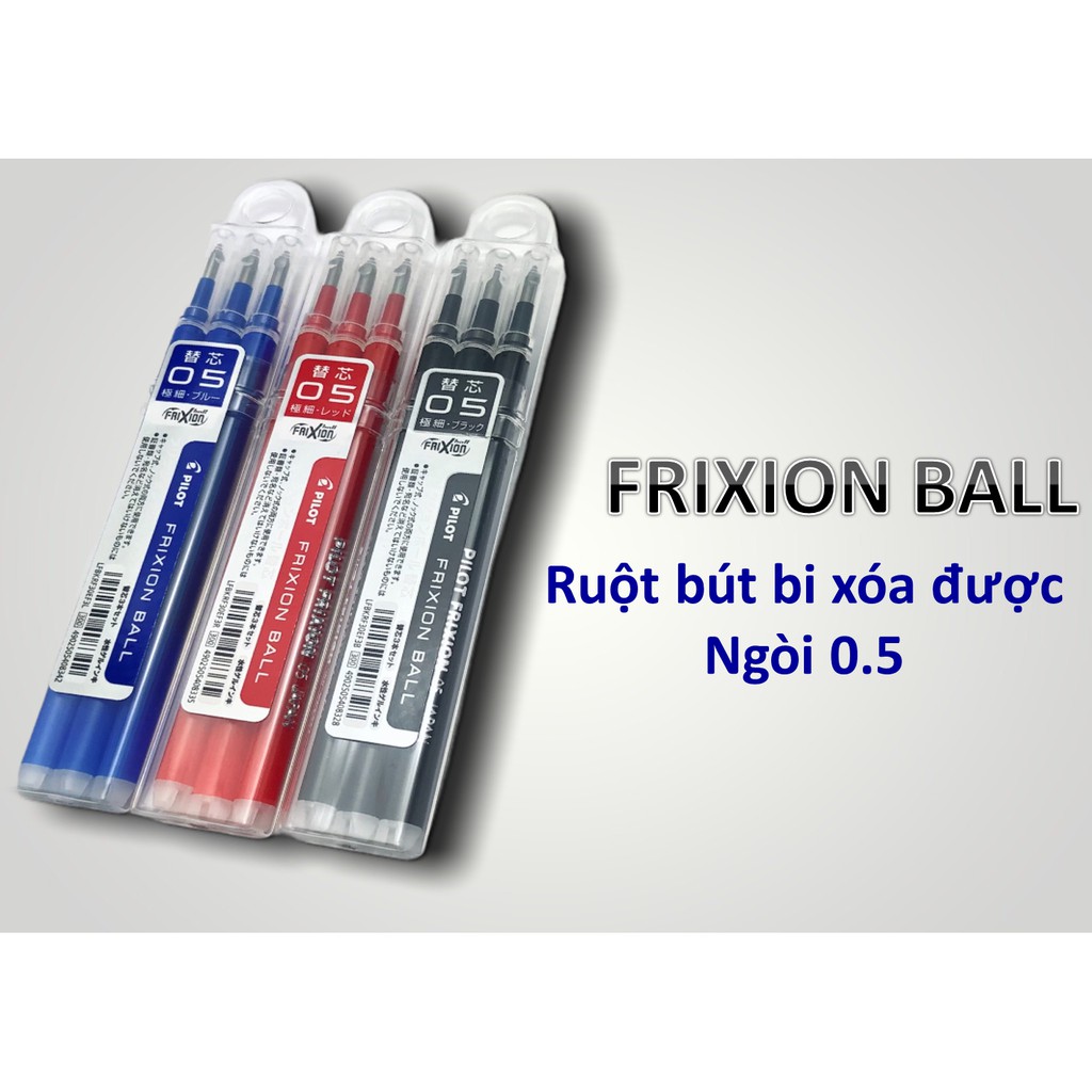 COMBO 3 Ruột Bút Bi Xóa Được Frixion Ball Cỡ 0.5mm và 0.7mm