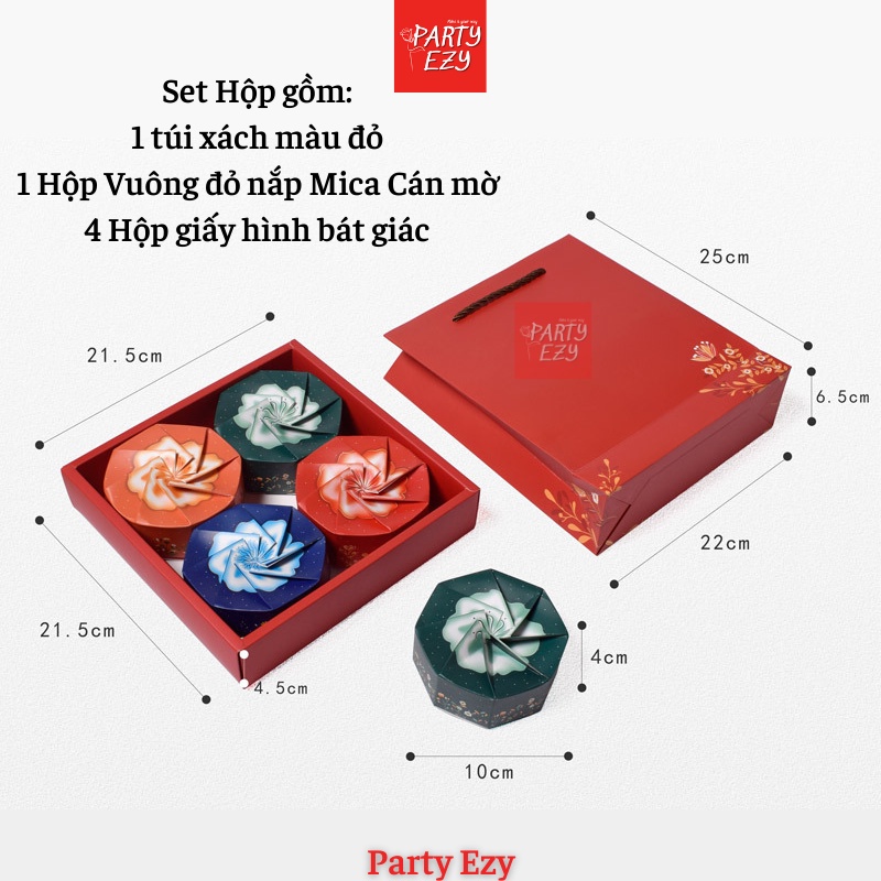 (MỚI) SET HỘP + TÚI GIẤY ĐỰNG QUÀ TẶNG LỄ TẾT, TRÀ, BÁNH MỨT