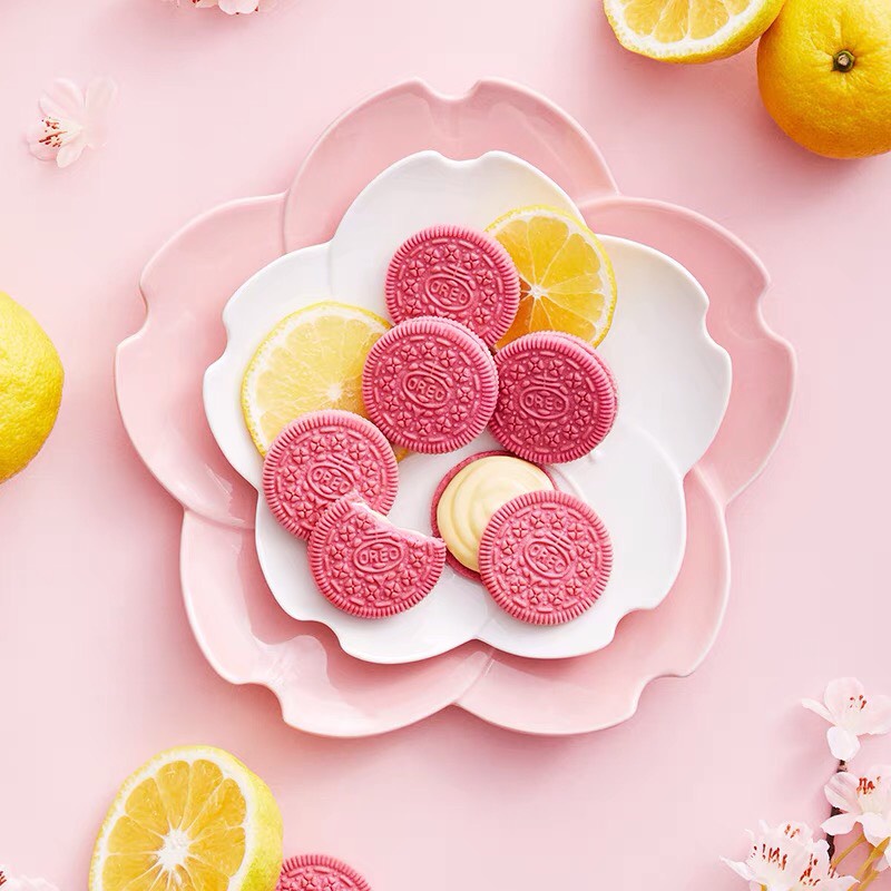 Oreo hồng vị hoa anh đào bưởi, oreo tím hoa hồng nho, oreo ô long đào, nho đào, berries