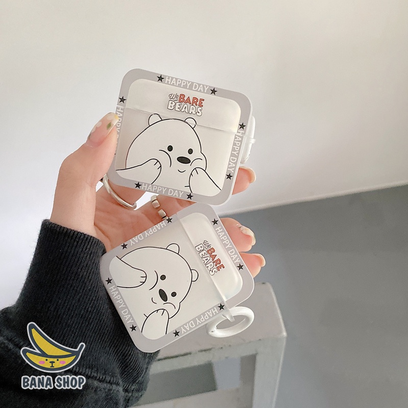 Case vỏ bọc bao hộp sạc bảo vệ tai nghe airpod 1 2 3 Pro hình anh em gấu bare bear Chúng tôi là gấu