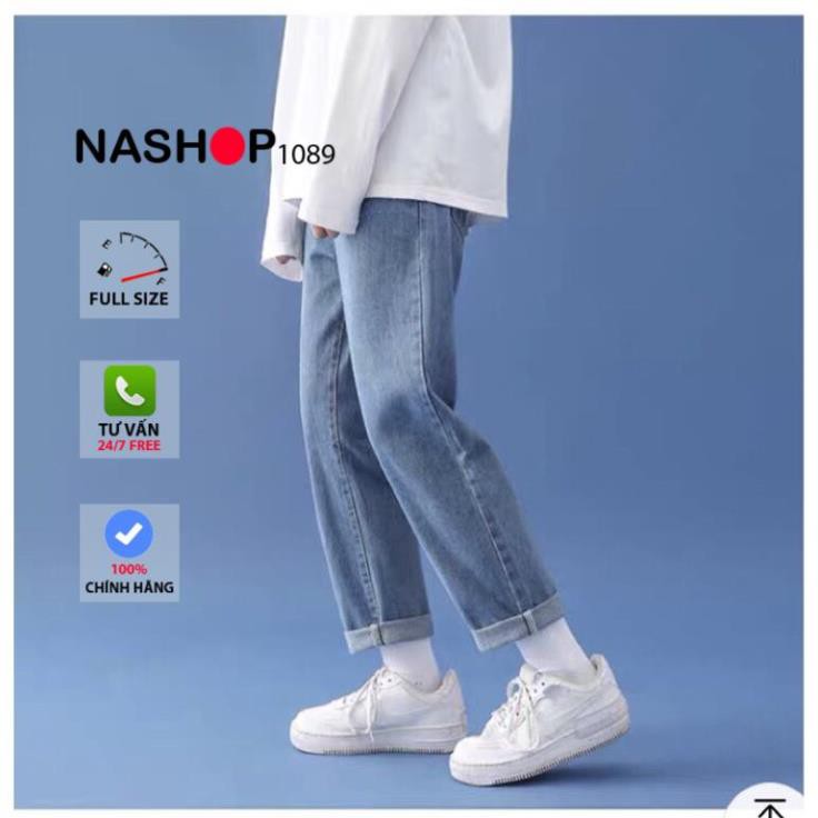 Quần jean bò baggy nam nữ ống suông rộng Unisex hàng Quảng Châu phong cách Hàn Quốc sành điệu style năm 2021 nashop 1089 | BigBuy360 - bigbuy360.vn