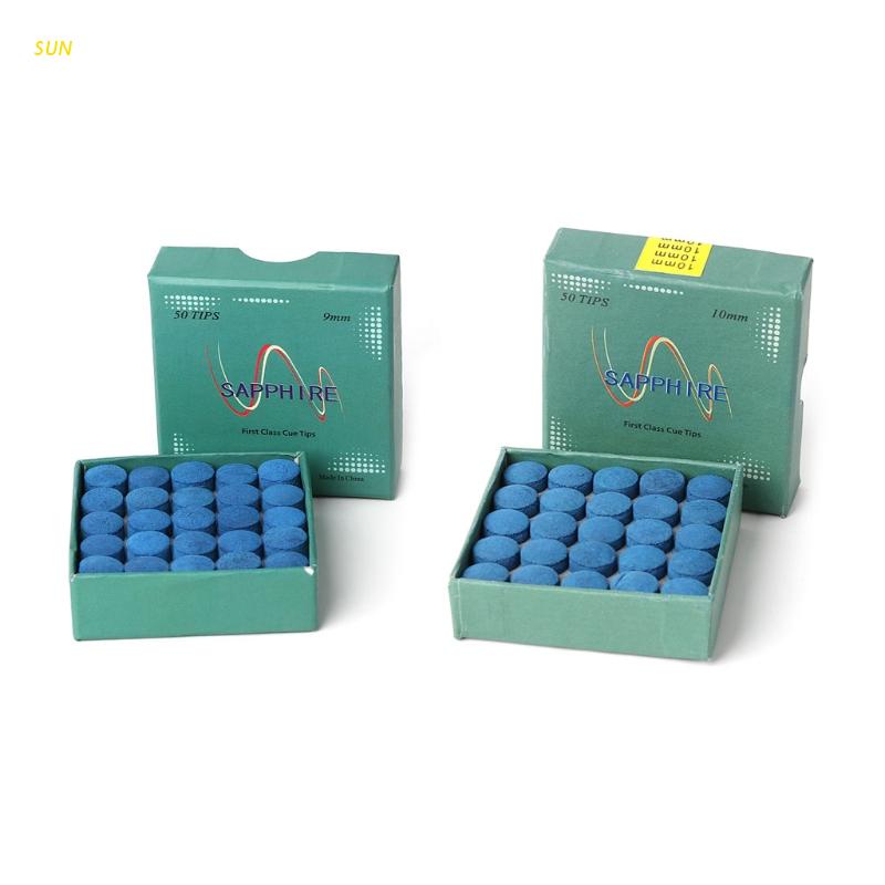 Set 50 đầu cơ bida màu xanh dương 9mm 10mm
