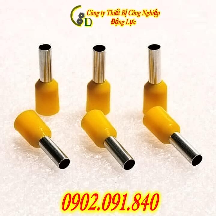 [100cái] Đầu cos pin rỗng đơn bấm dây điện 4mm 6mm, cốt kim rỗng bằng đồng, cosse (cót) nối aptomat (CB) E4009 E6012