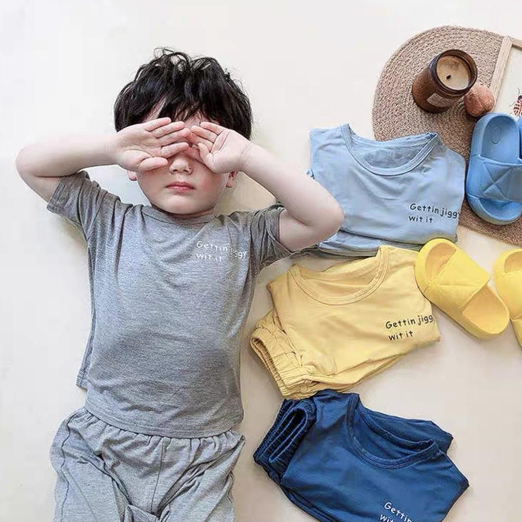 Đồ Bộ Bé Trai, Bé Gái Minky Mom Vải Thun Lạnh, Bộ Cộc Tay Quần Dài Alibaba Cho Bé, Bộ Quần Áo Trẻ Em Mùa Hè Dễ Thương