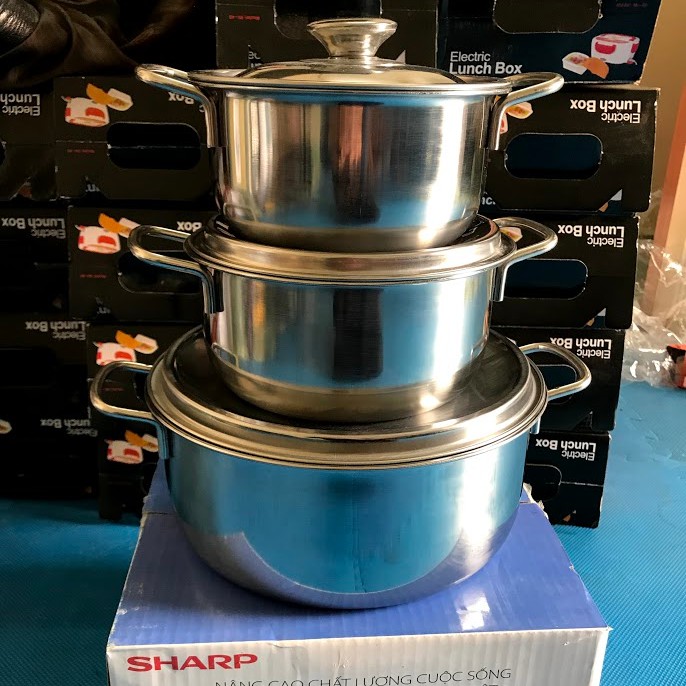 Bộ 3 nồi inox hàng khuyến mại từ sharp